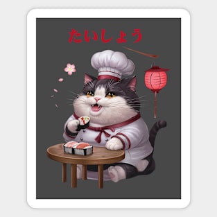 Cat Sushi Chef Itamae Magnet